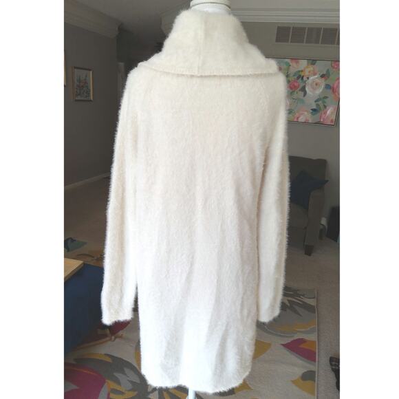 Lou & Grey  LaShout Cowl eyelash Sweater dress white/cream Coastal boho  cozy - Picture 2 of 8
